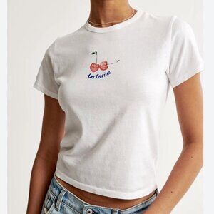 Abercrombie & Fitch Skimming Tee Shirt | Cherry Graphic “Les Cerises” | Size XL